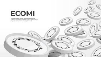 ECOMI OMI cryptocurrency concept banner background. vector