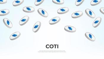 COTI coin falling from the sky. COTI cryptocurrency concept banner background. vector