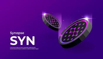 Synapse SYN coin cryptocurrency concept banner. vector