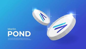 Marlin POND coin cryptocurrency concept banner. vector
