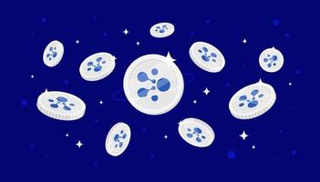 aelf coins falling from the sky. ELF cryptocurrency concept banner background. vector