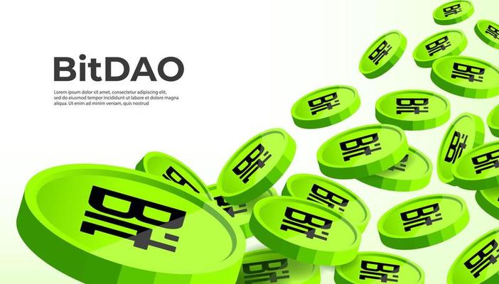 BitDAO BIT cryptocurrency concept banner background.