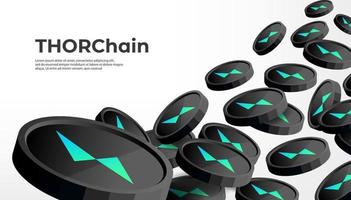 THORChain RUNE cryptocurrency concept banner background. vector