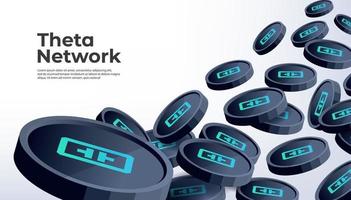 Theta Network THETA cryptocurrency concept banner background. vector