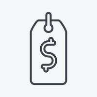 Icon Price Tag. related to Contactless symbol. Line Style. simple design editable. simple illustration vector