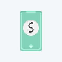 Icon Mobile Banking. related to Contactless symbol. Flat Style. simple design editable. simple illustration vector