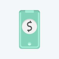 Icon Mobile Banking. related to Contactless symbol. Flat Style. simple design editable. simple illustration vector