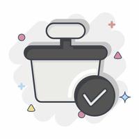 Icon Verification. related to Contactless symbol. Comic Style. simple design editable. simple illustration vector