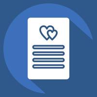 Icon Wishlist. related to Contactless symbol. Long Shadow Style. simple design editable. simple illustration vector