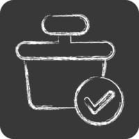 Icon Verification. related to Contactless symbol. Chalk Style. simple design editable. simple illustration vector