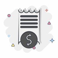 Icon Invoice. related to Contactless symbol. Comic Style. simple design editable. simple illustration vector