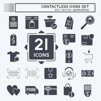 Icon Set Contactless. related to Business symbol. glyph style. simple design editable. simple illustration vector