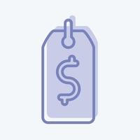 Icon Price Tag. related to Contactless symbol. Two Tone Style. simple design editable. simple illustration vector