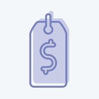 Icon Price Tag. related to Contactless symbol. Two Tone Style. simple design editable. simple illustration vector