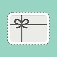 Sticker line cut Gift Card. related to Contactless symbol. simple design editable. simple illustration vector