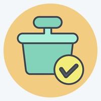 Icon Verification. related to Contactless symbol. Color Mate Style. simple design editable. simple illustration vector