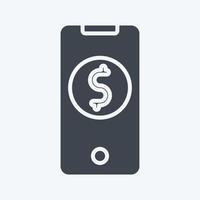 Icon Mobile Banking. related to Contactless symbol. glyph style. simple design editable. simple illustration vector