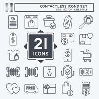 Icon Set Contactless. related to Business symbol. Line Style. simple design editable. simple illustration vector