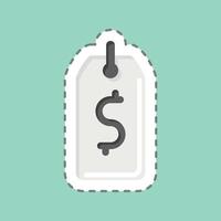 Sticker line cut Price Tag. related to Contactless symbol. simple design editable. simple illustration vector