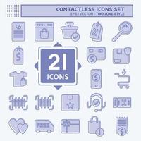 Icon Set Contactless. related to Business symbol. Two Tone Style. simple design editable. simple illustration vector