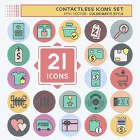 Icon Set Contactless. related to Business symbol. Color Mate Style. simple design editable. simple illustration vector