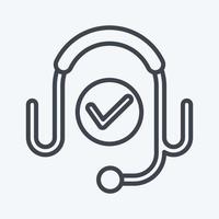 Icon Customer Service. related to Contactless symbol. Line Style. simple design editable. simple illustration vector