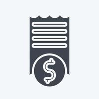 Icon Invoice. related to Contactless symbol. glyph style. simple design editable. simple illustration vector