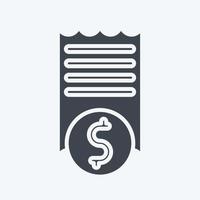 Icon Invoice. related to Contactless symbol. glyph style. simple design editable. simple illustration vector