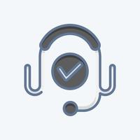 Icon Customer Service. related to Contactless symbol. Doodle Style. simple design editable. simple illustration vector