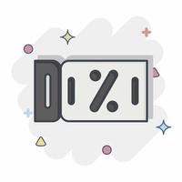 Icon Discount Coupon. related to Contactless symbol. Comic Style. simple design editable. simple illustration vector