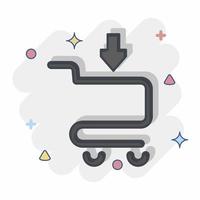 Icon Add to Cart. related to Contactless symbol. Comic Style. simple design editable. simple illustration vector