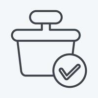 Icon Verification. related to Contactless symbol. Line Style. simple design editable. simple illustration vector