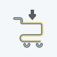 Icon Add to Cart. related to Contactless symbol. Doodle Style. simple design editable. simple illustration vector