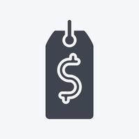 Icon Price Tag. related to Contactless symbol. glyph style. simple design editable. simple illustration vector