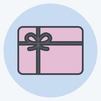 Icon Gift Card. related to Contactless symbol. Color Mate Style. simple design editable. simple illustration vector