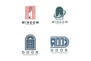 Home Window Logo, Home Interior icon design vector