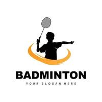 bádminton logo, deporte rama diseño, vector resumen bádminton jugadores silueta colección