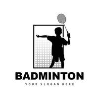 bádminton logo, deporte rama diseño, vector resumen bádminton jugadores silueta colección