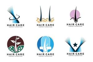 Hair Care Logo, Scalp Layer Design, Health Salon Brand Illustration vector