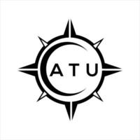 atu diseño de logotipo de escudo de monograma abstracto sobre fondo blanco. logotipo de la letra de las iniciales creativas atu. vector