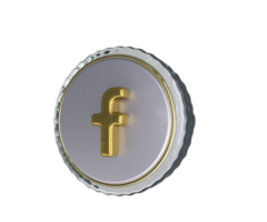 Realistic Facebook icon 3D illustration png