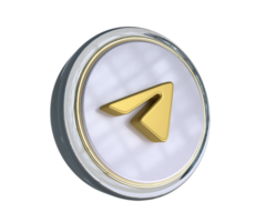 Realistic Telegram icon 3D illustration png