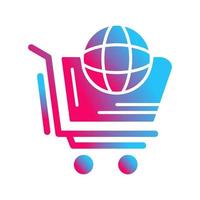 icono de vector de compras del mundo