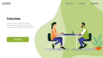 Interview Landing Page vector