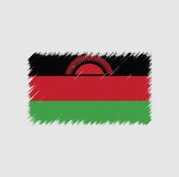 trazo de pincel de bandera de malawi. bandera nacional vector