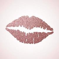 Lip icon with glitter effect vector