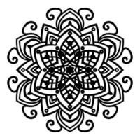 lindo mandala. flor ornamental redonda del doodle aislada en el fondo blanco. ornamento decorativo geométrico en estilo étnico oriental. vector