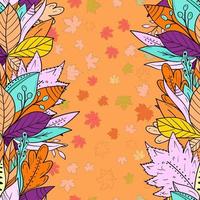 Seamless background with falling autumn leaves. Greeting card for your design vector