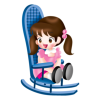 sentar dentro uma cadeira desenho animado fofa kawaii animê ilustração clipart personagem mangá animê png