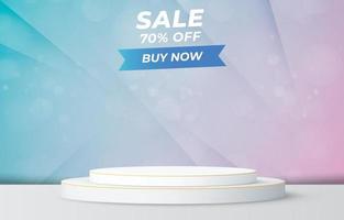 minimal sale banner with blank space podium for product sale with colorful background design vector